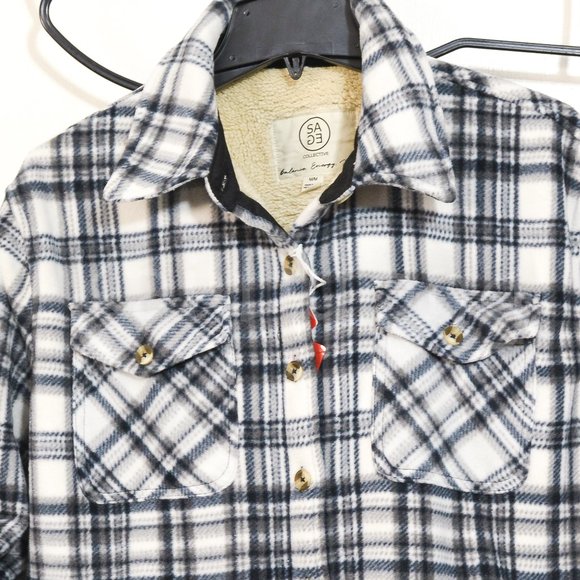 Sage Ladies' Plush Shirt Jacket WHITE - Picture 6 of 8